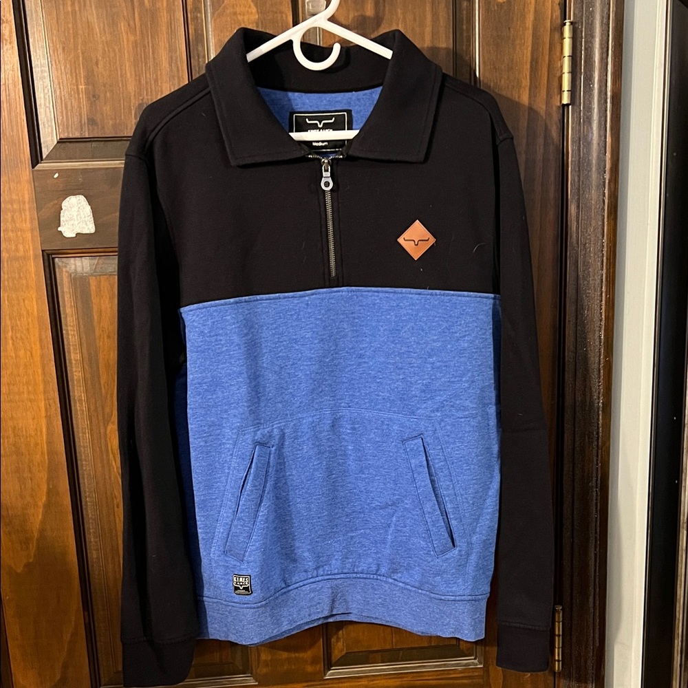 Kimes Ranch Black and Blue Zip-Up Sweater